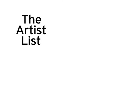 <B>The Artist List</B>