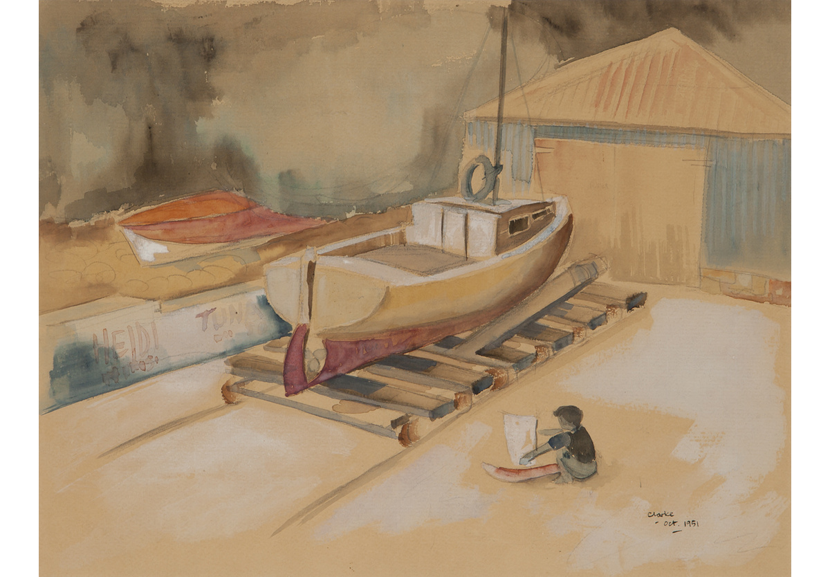 Peter Clarke - On the slip way, Simon's Town, 1951