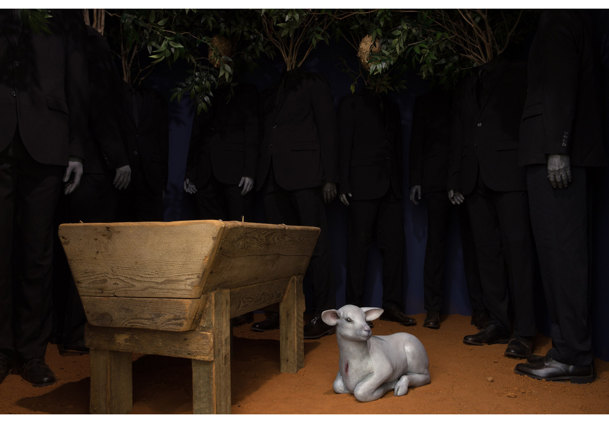 Jane Alexander - 'Nativity’ with detail in polyester suits and industrial footwear (“beyond safety”), 2013, 2016