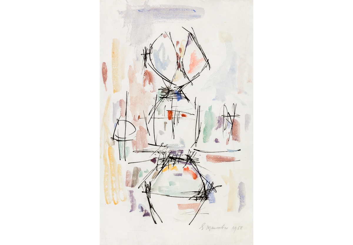 Ernest Mancoba - Drawing, 1958