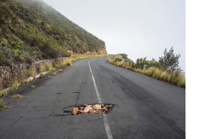 Table Mountain Road after a winter storm, Cape Town